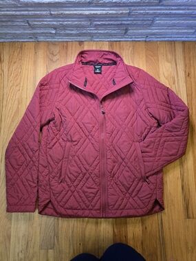 Voyager Women's Quilted Jacket Size S Burgundy Full Zip Lightweight Coat